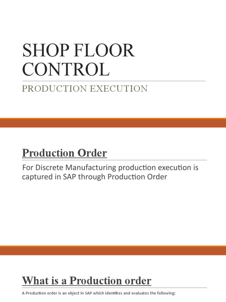 SAP Production Order Execution Guide | PDF | Scheduling (Production ...