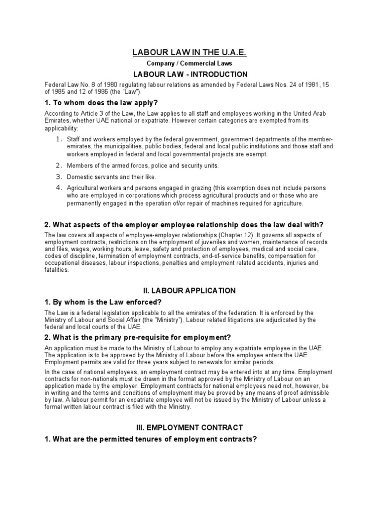 UAE Labour Law PDF Working Time Overtime