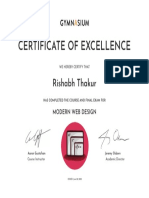 Certificate of Excellence: Rishabh Thakur