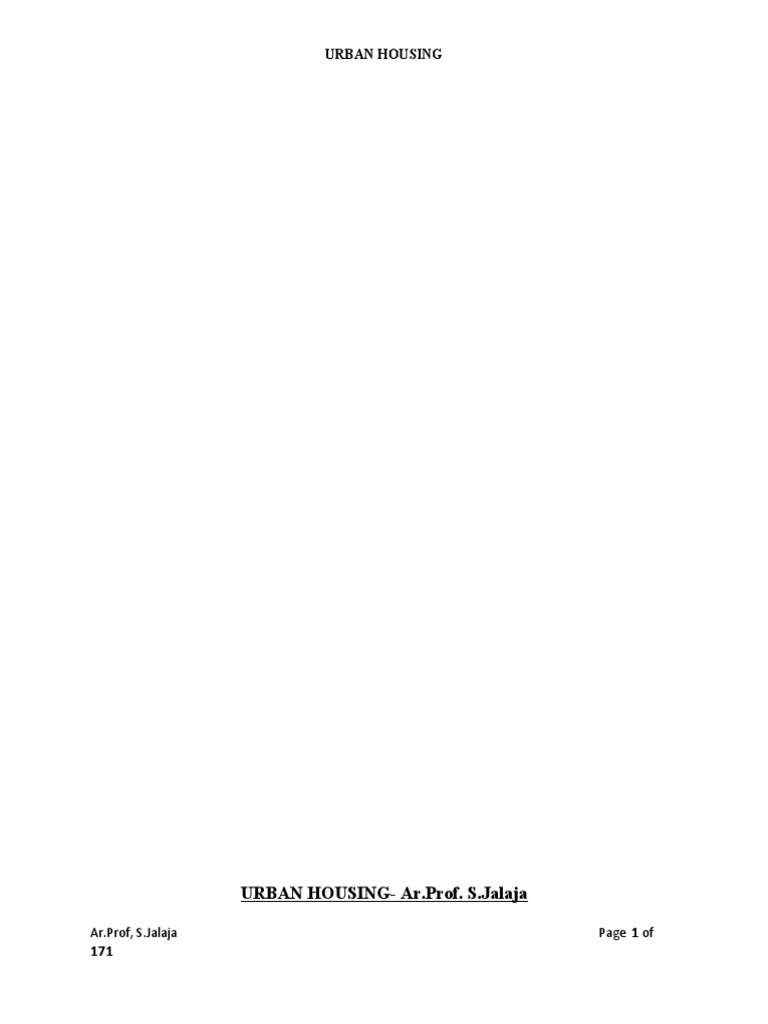 Urban Housing: Planning and Demand | PDF | Supply (Economics ...