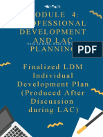 Professional Development and Lac Planning Finalized LDM Individual Development Plan (Produced After Discussion During LAC)