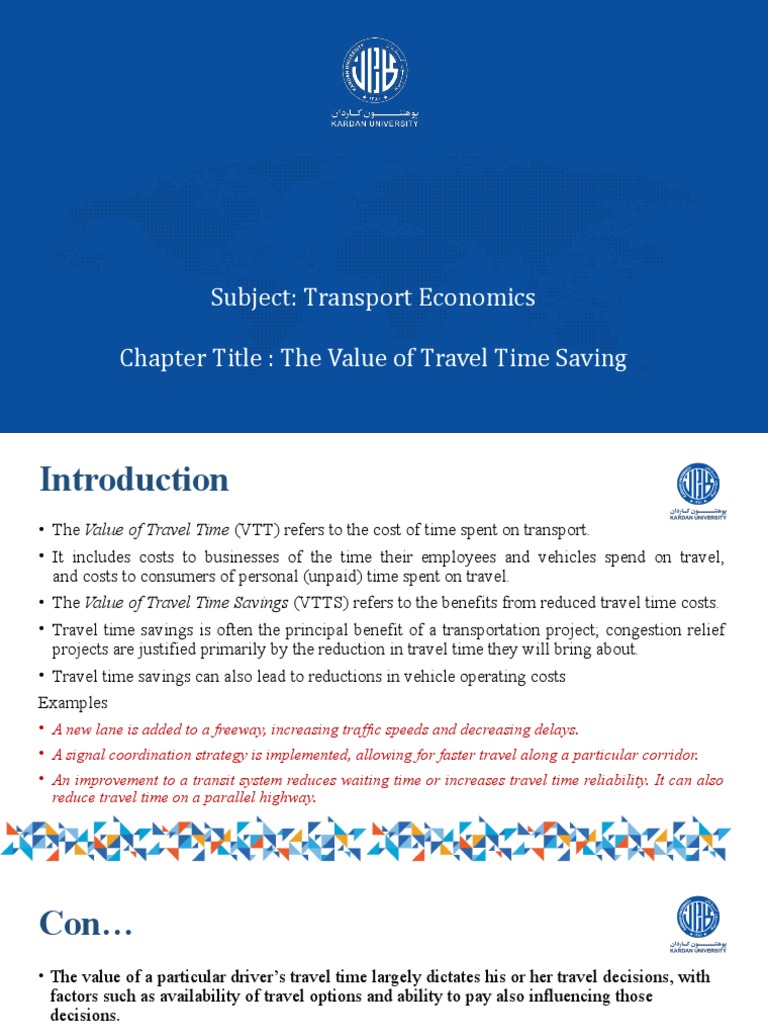 Value of Travel Time Savings Explained | PDF | Traffic Congestion ...