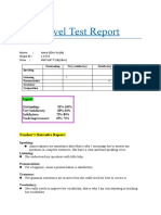 Level Test Report: Teacher's Narrative Report