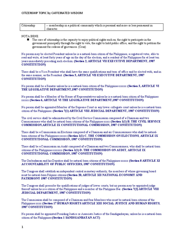 Understanding Philippine Citizenship Laws | PDF | Naturalization | Oath ...