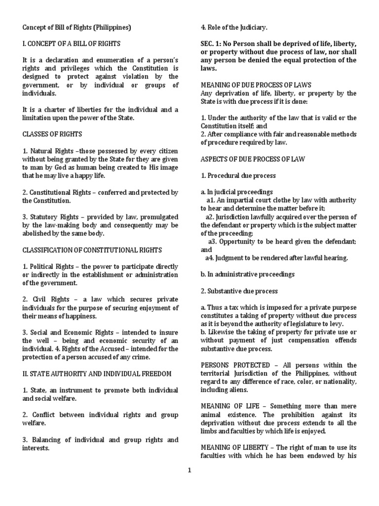 Bill of Rights Overview in the Philippines | PDF | Search And Seizure ...