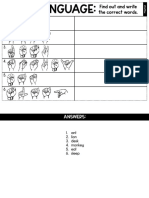 Sign Language Task Sheet