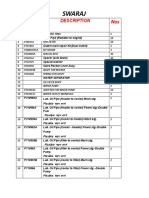 Parts list for Swaraj tractor