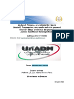 Módulo 6 Proceso, Procedimiento y Juicio Unidad 2 Preparación y Desarrollo Del Acto Procesal Sesión 4 Etapa Preliminar Del Proceso