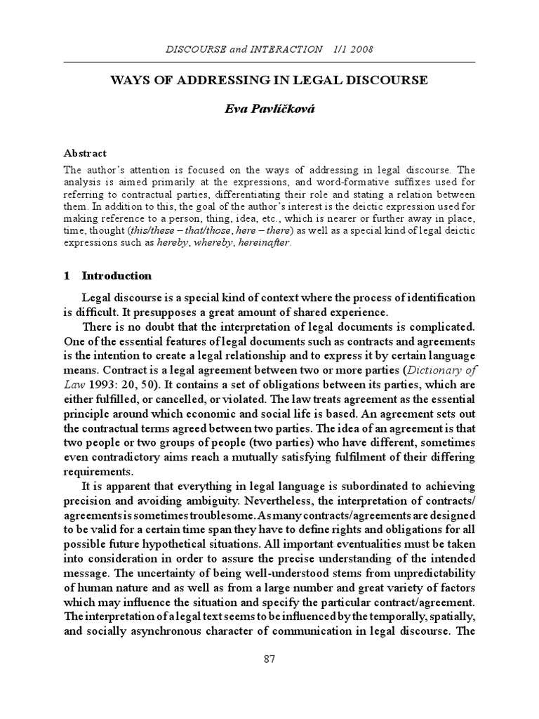 Legal Discourse Addressing Methods | PDF | Linguistics | Semiotics