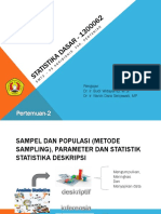 MATERI 2 Sampel Dan Populasi (Metode Sampling), Parameter Dan Statistik Statistika Deskripsi