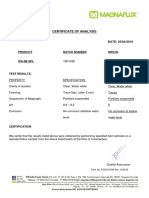 Certificate of Analysis: Product Batch Number MFD - in