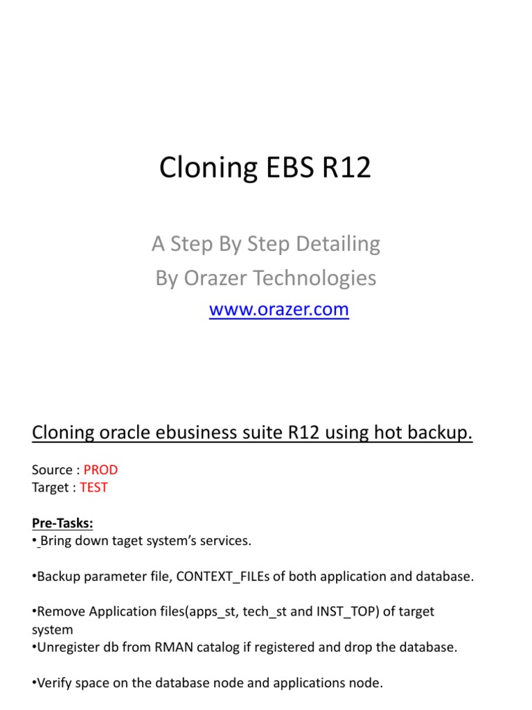 EBS R12 Cloning Guide by Orazer | PDF | Backup | Databases