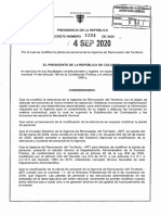 DECRETO 1224 DEL 4 DE SEPTIEMBRE DE 2020 Planta Agencia Del Territorio