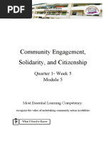 Community Engagement, Solidarity, and Citizenship: Quarter 1-Week 5