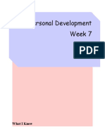 Personal Development Week 7: What I Know