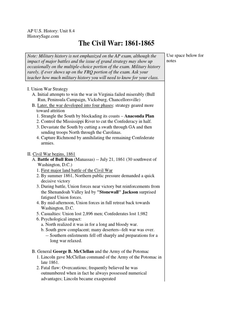 The Civil War: 1861-1865: Anaconda Plan | PDF | George B. Mc Clellan
