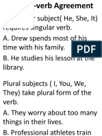 Subject-Verb Agreement Discussion 1