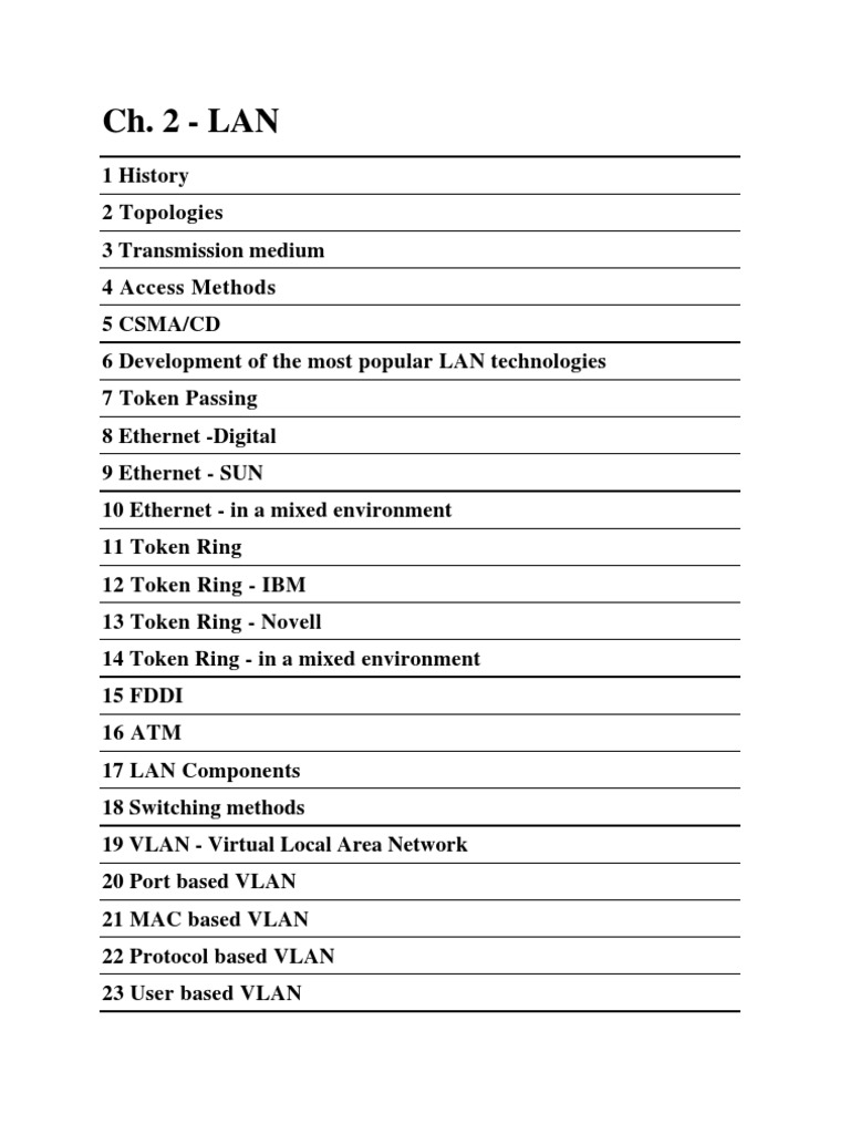 Ch. 2 - LAN | PDF