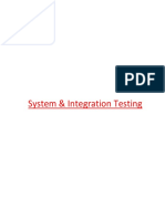 System & Integration Testing