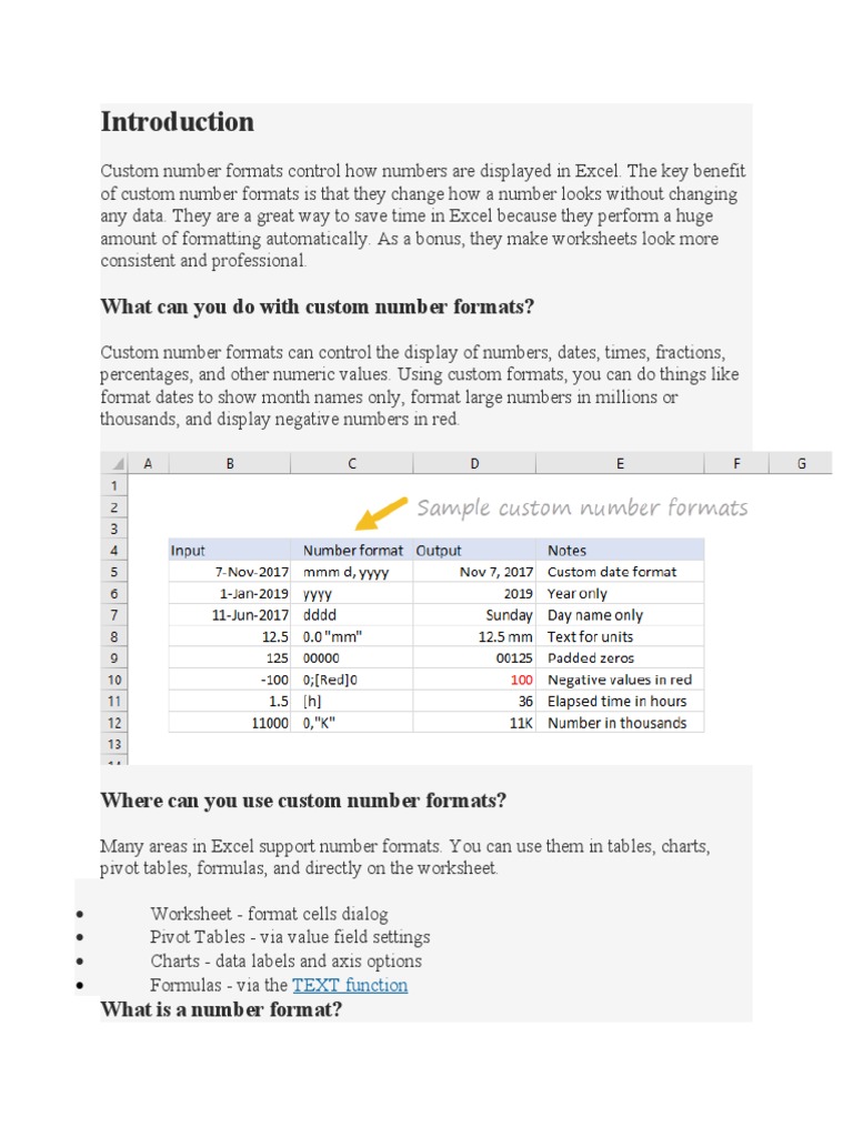 number excel sheet