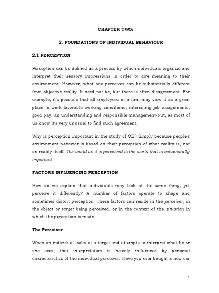 Understanding Perception in Organizations | PDF | Attitude (Psychology ...