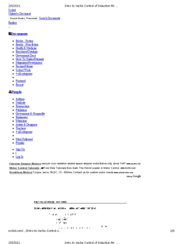 Intro To Vector Control of Induction MC For Electrical E | PDF ...