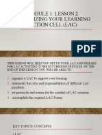 Module 1: Lesson 2 Organizing Your Learning Action Cell (Lac)