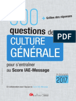 300 Questions de Culture G 233 N 233 Rale 2017 Fryaz PDF