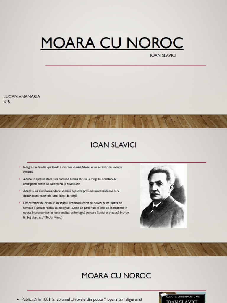 Moara Cu Noroc Personaje Moara Cu Noroc - Personaje | PDF