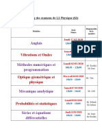 Examens L2 Physique S3