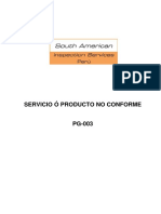 1.4.1  PG-003 Procedimiento ''Servicio o Producto  NO  CONFORME''