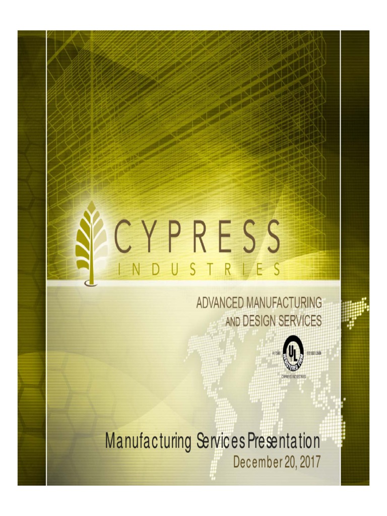 1 Cypress Industries Consolidated Presentation 2018 01 Pdf Printed