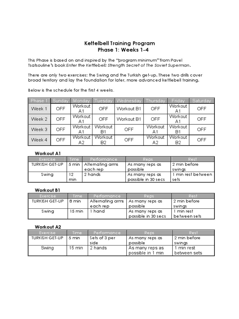 12-Week Kettlebell Training Program | PDF | Kettlebell | Recreation