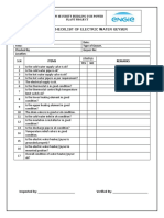 Inspection Checklist of Electric Water Geyser