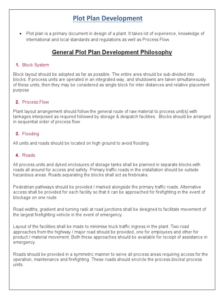 Refinery Plot Plan Development Guide | PDF | Road | Electric Power ...