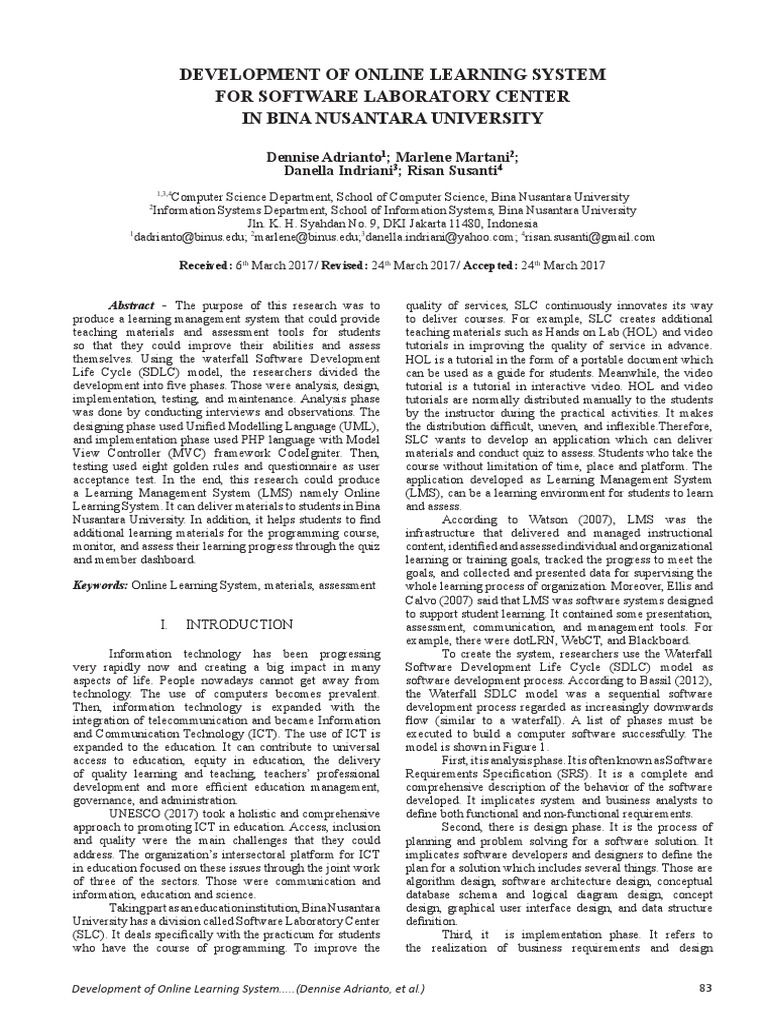 Online Learning System Development | PDF | Model–View–Controller ...