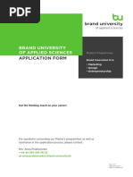 Brand University of Applied Sciences: Application Form