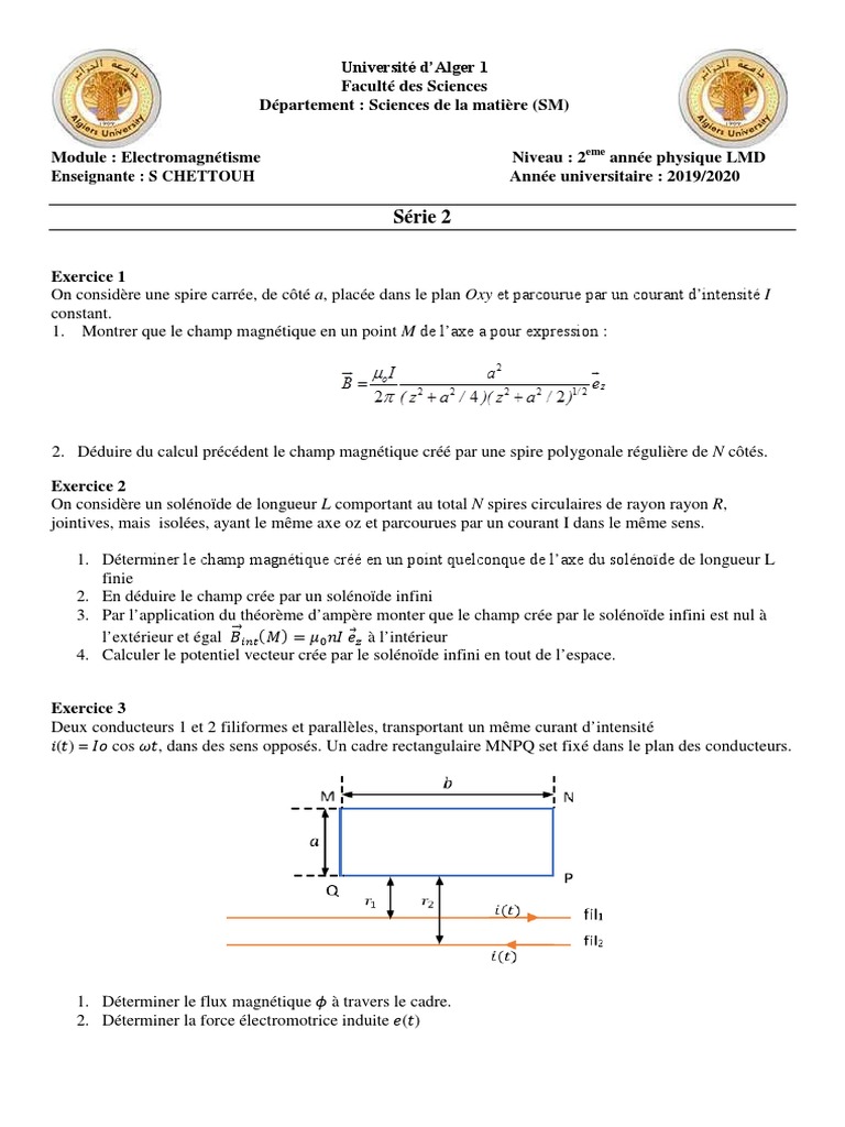 champ magnétiqué créé par 2 fils infinis