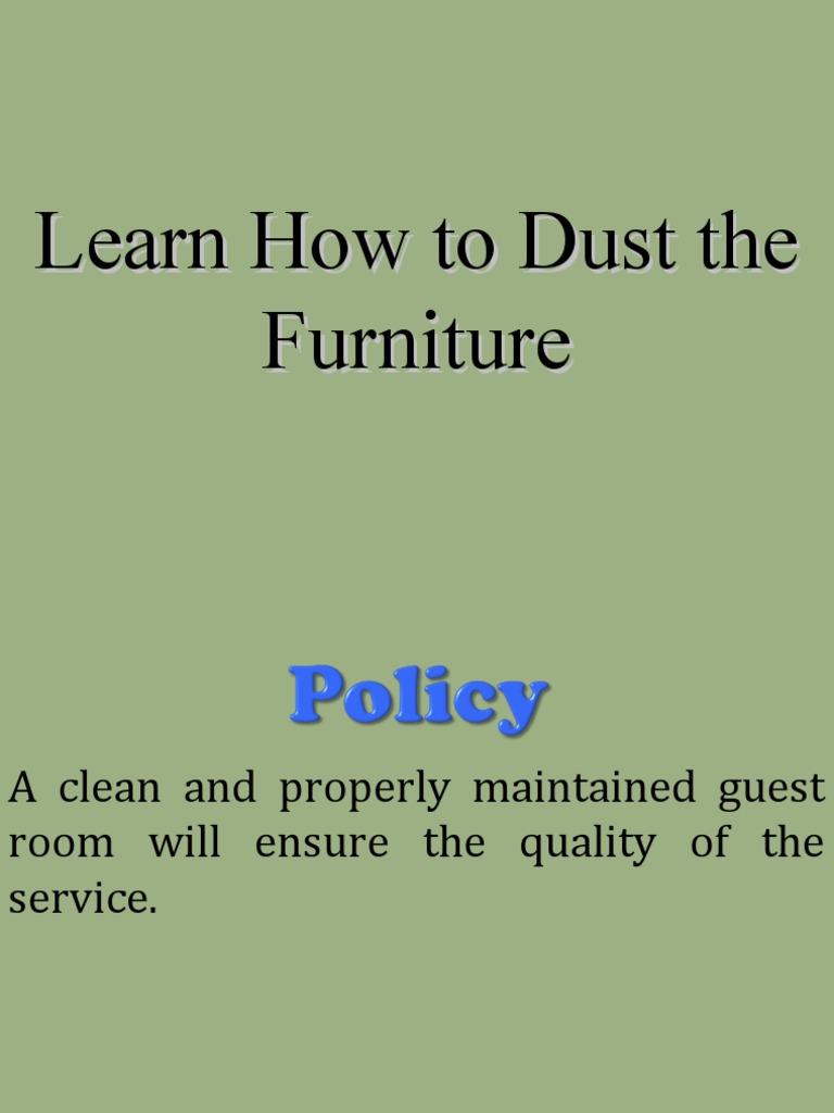 How to Dust Furniture Properly PDF