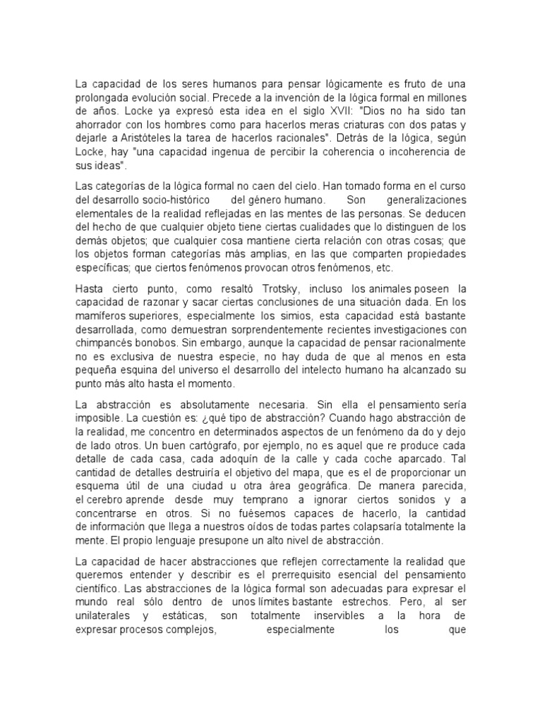 Logica Formal Y Logica Dialectica Pdf Dialéctico Realidad