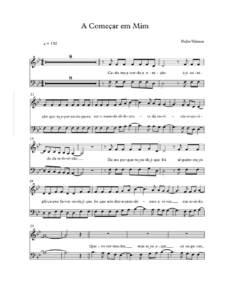 A Começar em Mim - Recorte - Vocal Livre | PDF