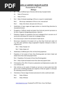 PRACTICAL Biology 9th & 10th