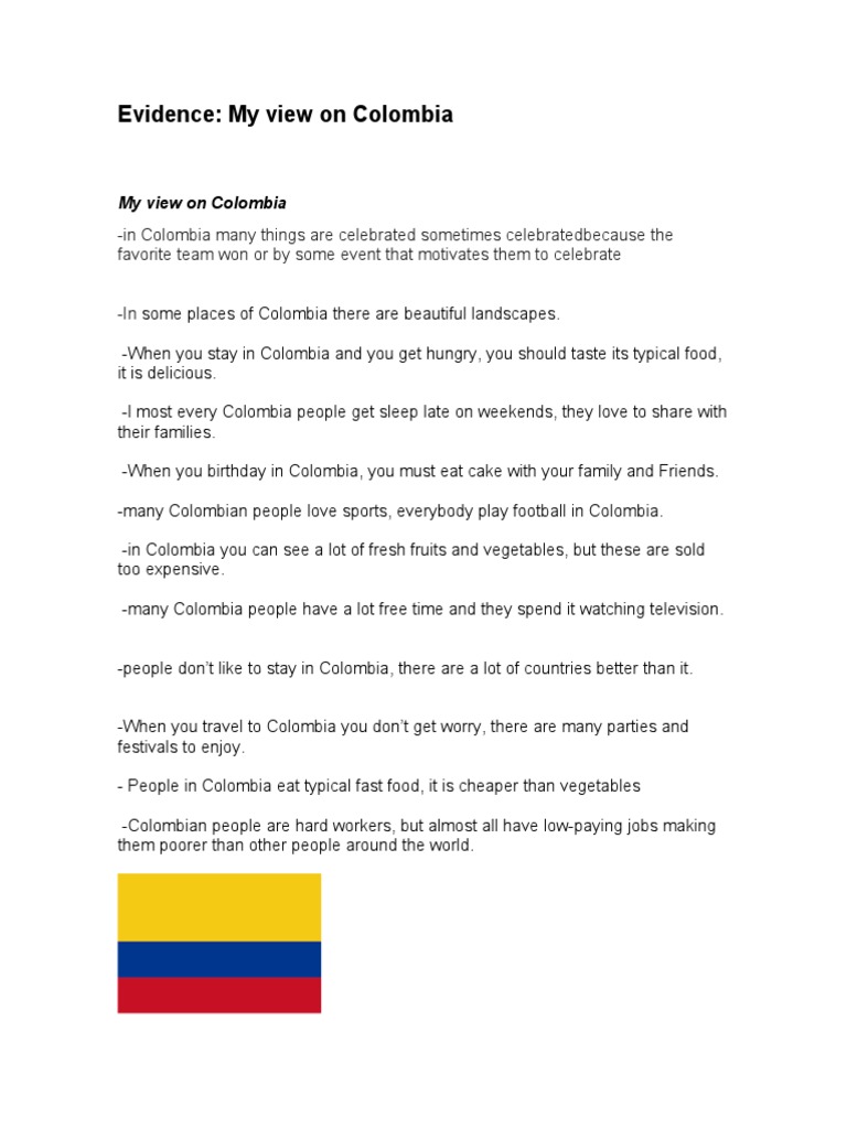 My View On Colombia | PDF | Foreign Language Studies | Lifestyle