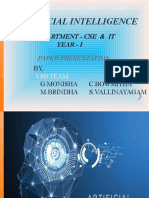 Artificial Intelligence: Department - Cse & It Year - I