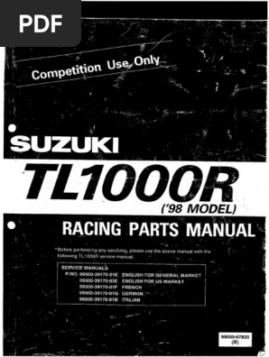 Suzuki TL1000R '98 Racing Kit Manual PDF | PDF
