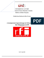 L'enseignement Apprentissage Du FLE Par Le Biais Du Site Pédagogique de RFI PDF