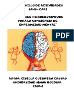 Cuadernillo de Actividades Sahs - Cari '' Taller Psicoeducativos para La Conciencia de Enfermedad''