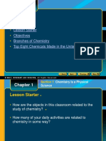 Preview: Lesson Starter Objectives Branches of Chemistry Top Eight Chemicals Made in The United States