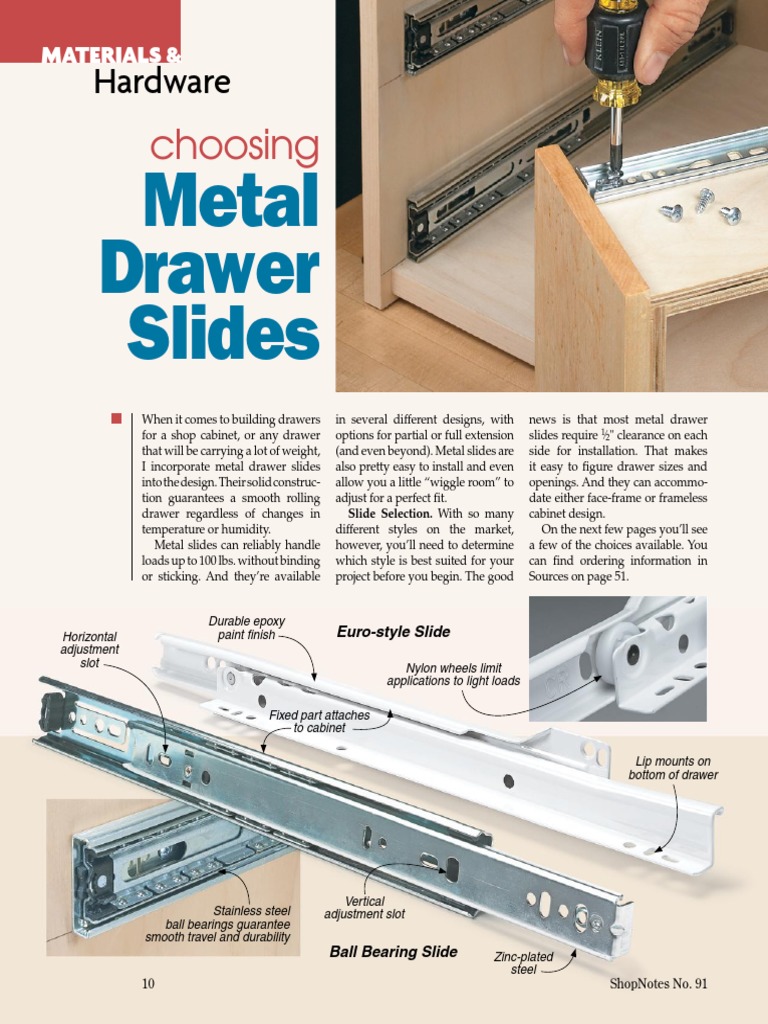 Choosing Metal Drawer Slides Guide | PDF | Cabinetry | Bearing (Mechanical)