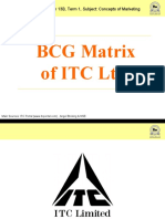BCG Matrix of ITC LTD.: ITM Executive MBA, Batch 13B, Term 1, Subject: Concepts of Marketing